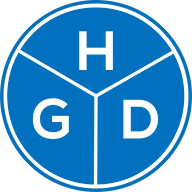 Beyaz arka planda HGD harf logosu tasarımı. HGD yaratıcı daire harfi logosu konsepti. HGD harf tasarımı.