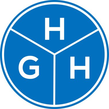 Beyaz arka planda HGH harfli logo tasarımı. HGH yaratıcı daire harfi logosu. HGH harf tasarımı.