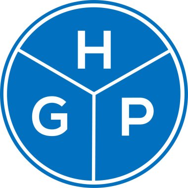 Beyaz arka planda HGP harf logosu tasarımı. HGP yaratıcı daire harfi logosu konsepti. HGP harf tasarımı.