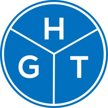 Beyaz arka planda HGT harf logosu tasarımı. HGT yaratıcı daire harfi logosu konsepti. HGT harf tasarımı.
