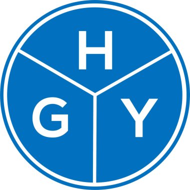Beyaz arka planda HGY harf logosu tasarımı. HGY yaratıcı daire harfi logosu konsepti. HGY harf tasarımı.
