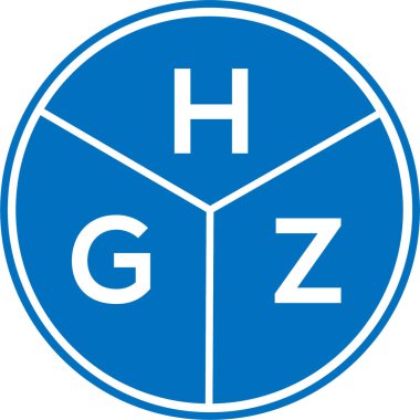 Beyaz arka planda HGZ harf logosu tasarımı. HGZ yaratıcı daire harfi logosu konsepti. HGZ harf tasarımı.