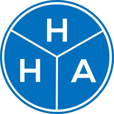 Beyaz arka planda HHA harf logosu tasarımı. HHA yaratıcı daire harfi logosu. HHA harf tasarımı.