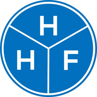 Beyaz arka planda HHF harf logosu tasarımı. HHF yaratıcı daire harfi logosu konsepti. HHF harf tasarımı.