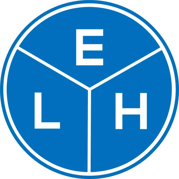 Beyaz Arka Planda Elh Harf Logosu Tasarımı Elh Yaratıcı Daire — Stok Vektör