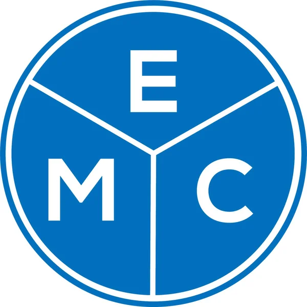 Projekt Logo Listu Emc Białym Tle Koncepcja Logo Kreatywnego Koła — Wektor stockowy