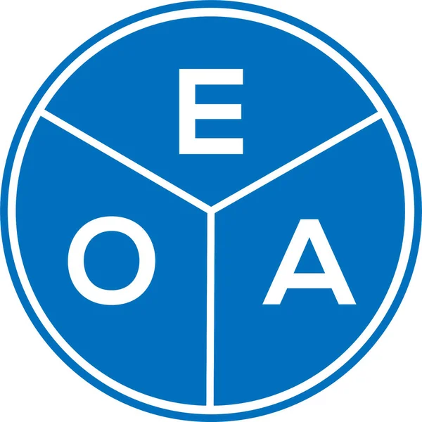 Diseño Del Logotipo Letra Eoa Sobre Fondo Blanco Eoa Creativo — Vector de stock