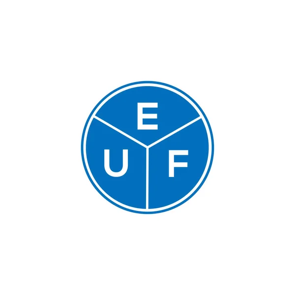 Diseño Del Logotipo Carta Euf Sobre Fondo Blanco Euf Creativo — Vector de stock