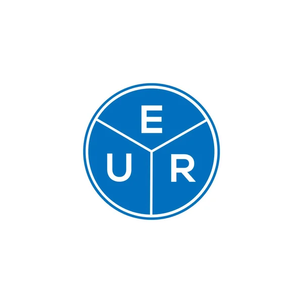 Beyaz Arkaplanda Eur Harf Logosu Tasarımı Eur Yaratıcı Daire Harfi — Stok Vektör