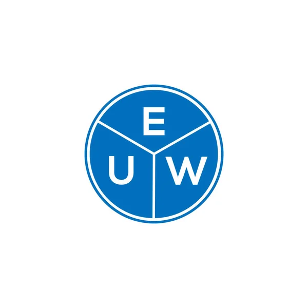 Euw Logo Ontwerp Witte Achtergrond Euw Creatieve Cirkel Letter Logo — Stockvector