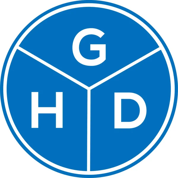 ホワイトを基調としたGhdレターロゴデザイン Ghdクリエイティブサークルレターロゴコンセプト Ghd文字デザイン — ストックベクタ