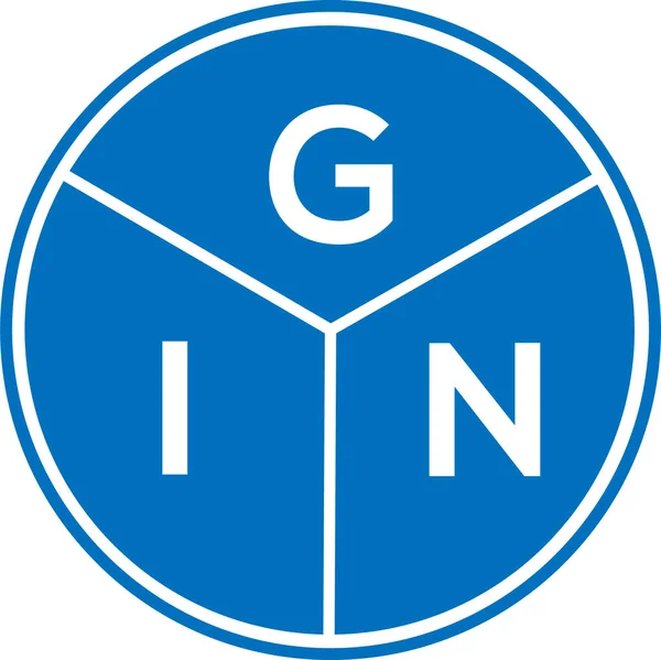 Дизайн Логотипу Літери Gin Білому Тлі Концепція Логотипу Творчого Кола — стоковий вектор