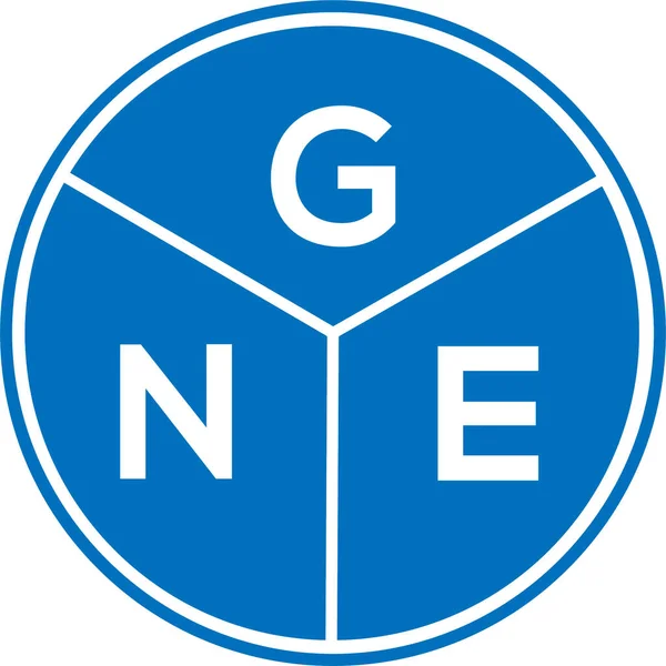 白を基調としたGneレターロゴデザイン Gneクリエイティブサークルレターロゴコンセプト Gneの文字デザイン — ストックベクタ