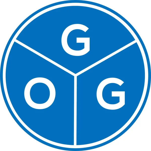 Beyaz arka planda gog harfli logo tasarımı. Gog yaratıcı daire harfi logosu. Gog harf tasarımı.