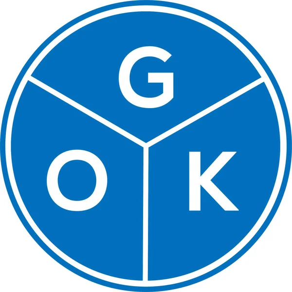 Diseño Del Logotipo Letra Gok Sobre Fondo Blanco Gok Creativo — Vector de stock