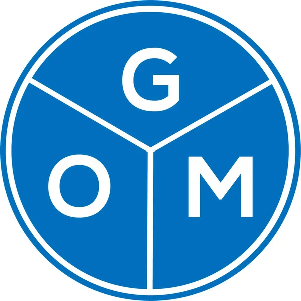 Diseño Del Logotipo Letra Gom Sobre Fondo Blanco Gom Creativo — Vector de stock
