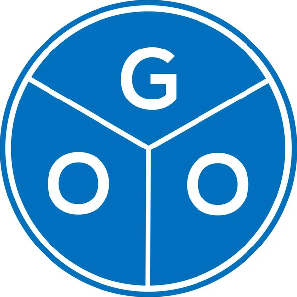 Beyaz arka planda GOO harfi logo tasarımı. Goo yaratıcı daire harfi logosu. GOO harf tasarımı.