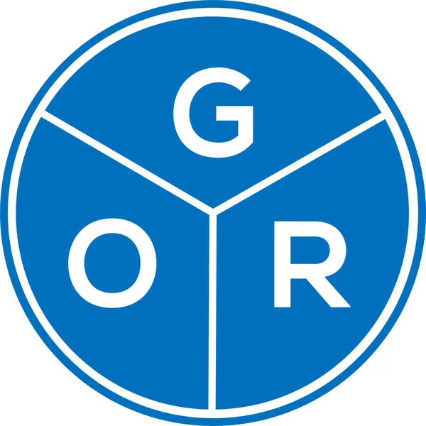 Beyaz arka planda GOr harf logosu tasarımı. Yaratıcı yuvarlak harf logosu kavramı. GOr harf tasarımı.