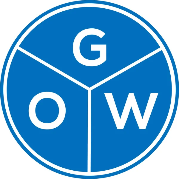 Beyaz arka planda GOW harfi logo tasarımı. GOW yaratıcı daire harfi logosu. GOW harf tasarımı.