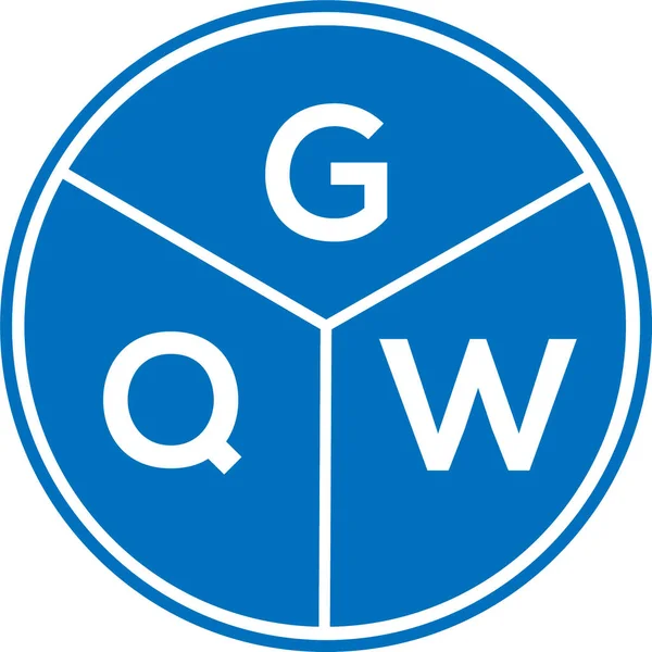 Beyaz arka planda GQW harf logosu tasarımı. GQW yaratıcı daire harfi logosu konsepti. GQW harf tasarımı.