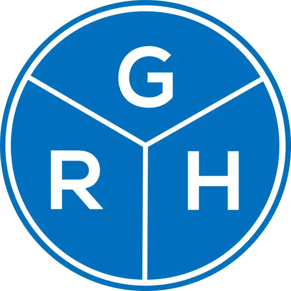 Grh Σχέδιο Λογότυπου Γραμμάτων Λευκό Φόντο Grh Δημιουργικός Κύκλος Γράμμα — Διανυσματικό Αρχείο