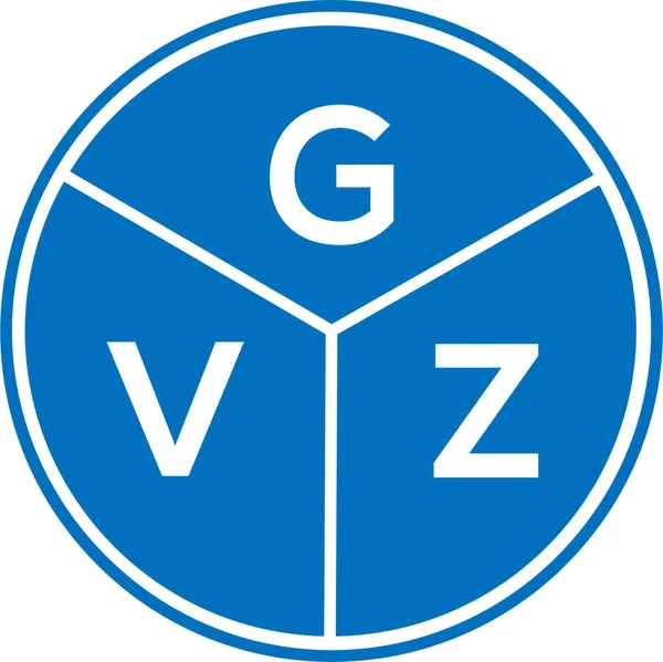 白い背景にGvz文字のロゴデザイン Gvzクリエイティブサークルレターロゴコンセプト Gvz文字デザイン — ストックベクタ