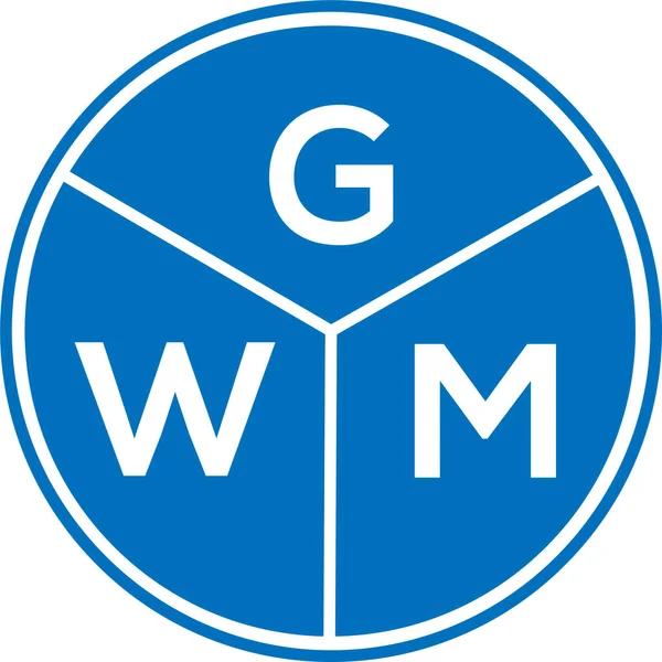 Gwm Letter Logo Ontwerp Witte Achtergrond Gwm Creatieve Cirkel Letter — Stockvector