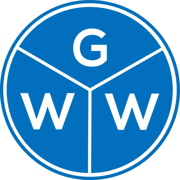 Σχεδιασμός Λογότυπου Γραμμάτων Gww Λευκό Φόντο Gww Δημιουργικός Κύκλος Γράμμα — Διανυσματικό Αρχείο