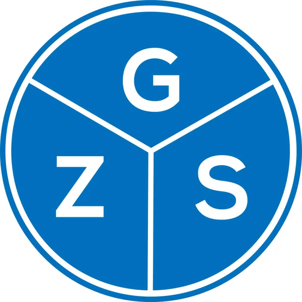 Beyaz arka planda GZS harf logosu tasarımı. GZS yaratıcı daire harfi logosu konsepti. GZS harf tasarımı.