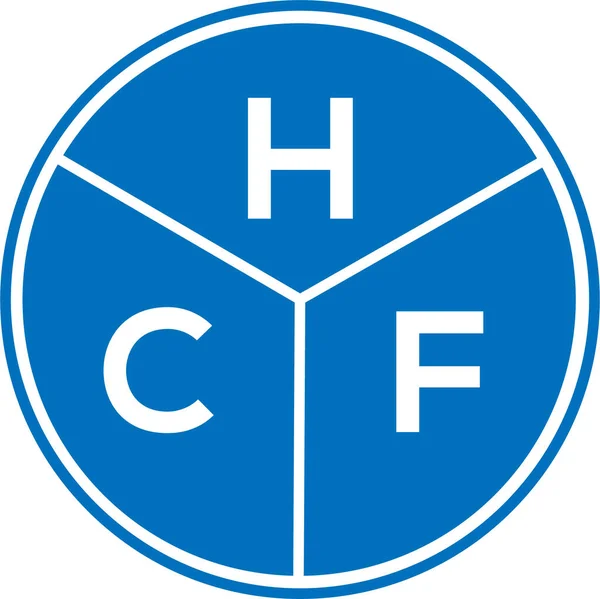 白を基調としたHcfレターロゴデザイン Hcfクリエイティブサークルレターロゴコンセプト Hcfレターデザイン — ストックベクタ