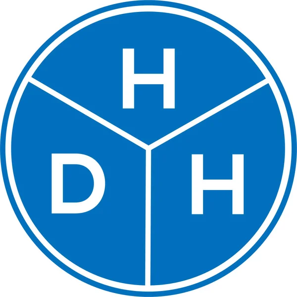 白の背景にHdhの手紙のロゴデザイン Hdhクリエイティブサークルレターロゴコンセプト Hdh文字デザイン — ストックベクタ