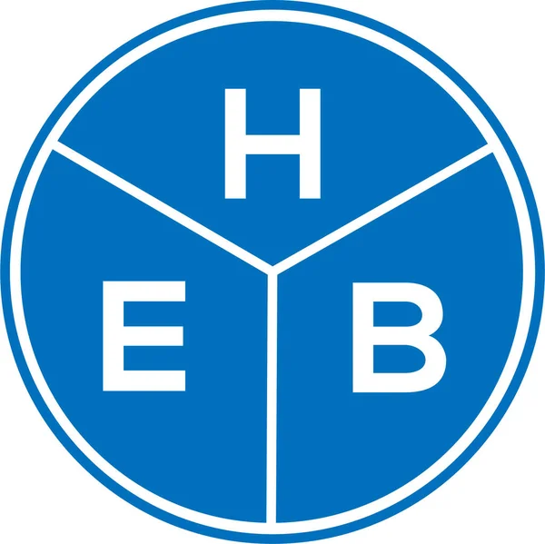 Heb Brev Logotyp Design Vit Bakgrund Heb Kreativa Cirkel Brev — Stock vektor
