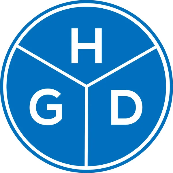 白い背景にHgdの手紙のロゴデザイン Hgdクリエイティブサークルレターロゴコンセプト Hgdの文字デザイン — ストックベクタ
