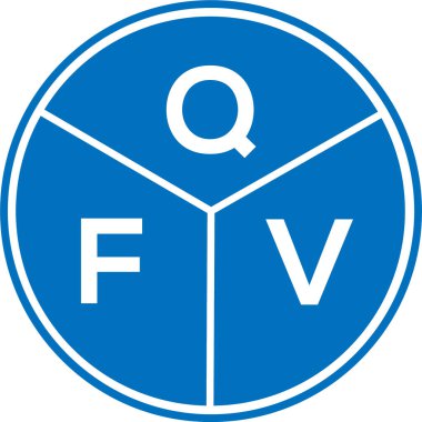 Beyaz arkaplanda QFV harf logosu tasarımı. QFV yaratıcı harflerin baş harfleri logo kavramı. QFV harf tasarımı.