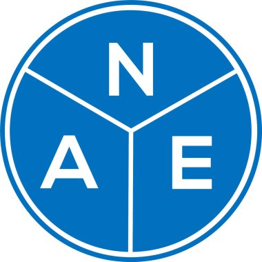 Beyaz arka planda NAE harfli logo tasarımı. Yaratıcı harflerin baş harfleri logo konsepti. NAE harf tasarımı.