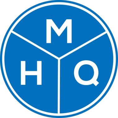 Beyaz arka planda MHQ harf logosu tasarımı. MHQ yaratıcı harflerin baş harfleri logo kavramı. MHQ harf tasarımı.