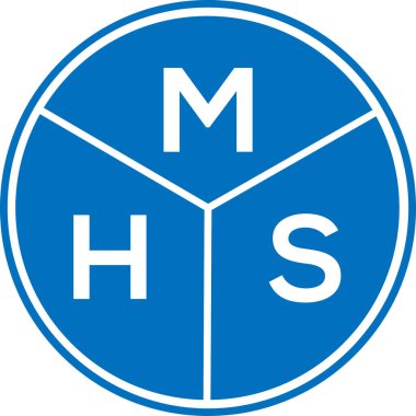Beyaz arka planda MHS harf logosu tasarımı. MHS yaratıcı harf logosu konsepti. MHS harf tasarımı.