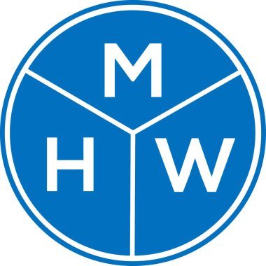 Beyaz arkaplanda MHW harf logosu tasarımı. MHW yaratıcı harflerin baş harfleri logo kavramı. MHW harf tasarımı.