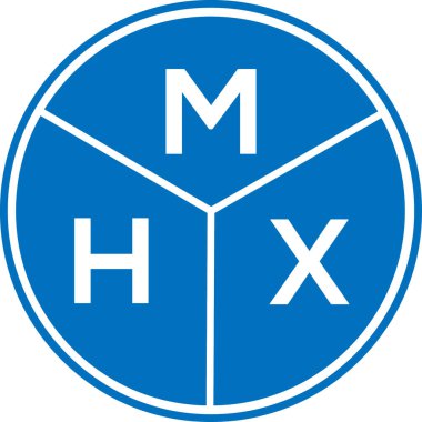Beyaz arka planda MHX harfli logo tasarımı. MHX yaratıcı harf logosu konsepti. MHX harf tasarımı.