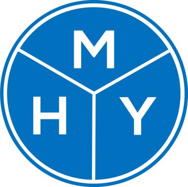 Beyaz arka planda MHY harf logosu tasarımı. MHY yaratıcı harflerin baş harfleri logo kavramı. MHY harf tasarımı.