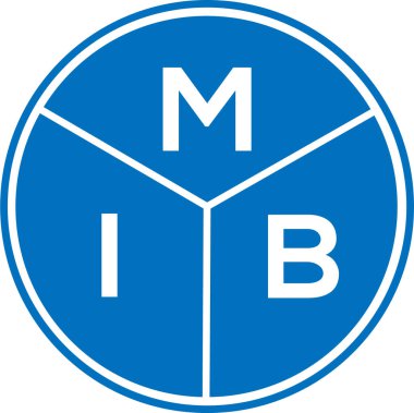 Beyaz arka planda MIB harfi logo tasarımı. MIB yaratıcı harflerin baş harfleri logo konsepti. MIB harf tasarımı.
