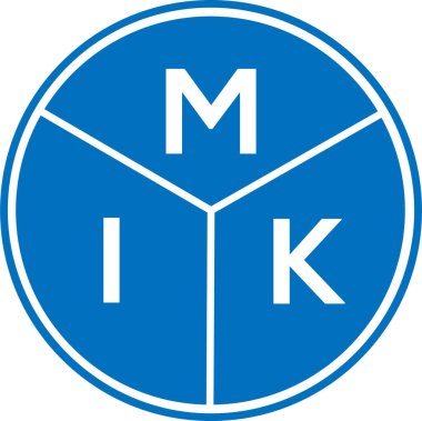 Beyaz arka planda MIK harf logosu tasarımı. MIK yaratıcı harflerin baş harfleri logo konsepti. MIK harf tasarımı.