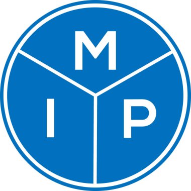 Beyaz arkaplanda MIP harf logosu tasarımı. MIP yaratıcı harflerin baş harfleri logo konsepti. MIP harf tasarımı.