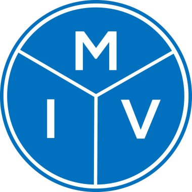 Beyaz arka planda MIV harf logosu tasarımı. MIV yaratıcı harflerin baş harfleri logo kavramı. MIV harf tasarımı.