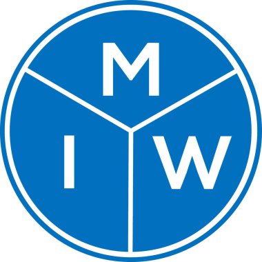 Beyaz arka planda MIW harf logosu tasarımı. MIW yaratıcı harflerin baş harfleri logo konsepti. MIW harf tasarımı.
