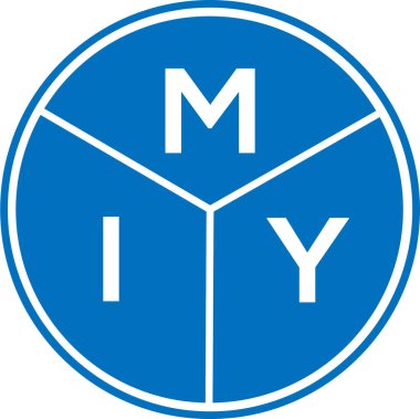 Beyaz arka planda MIY harf logosu tasarımı. MIY yaratıcı harflerin baş harfleri logo kavramı. MIY harf tasarımı.