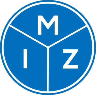 Beyaz arka planda MIZ harf logosu tasarımı. MIZ yaratıcı harflerin baş harfleri logo konsepti. MIZ harf tasarımı.