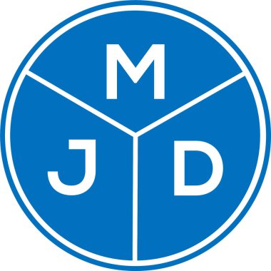 Beyaz arka planda MJD harf logosu tasarımı. MJD yaratıcı harflerin baş harfleri logo kavramı. MJD harf tasarımı.