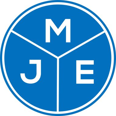 Beyaz arka planda MJE harf logosu tasarımı. MJE yaratıcı harf logosu konsepti. MJE harf tasarımı.