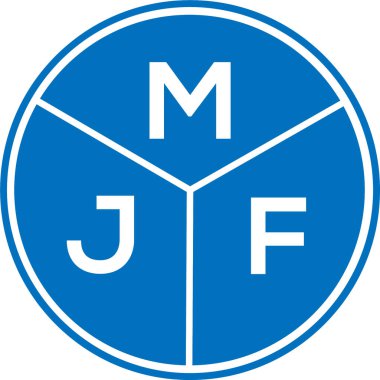 Beyaz arka planda MJF harf logosu tasarımı. MJF yaratıcı harf logosu konsepti. MJF harf tasarımı.